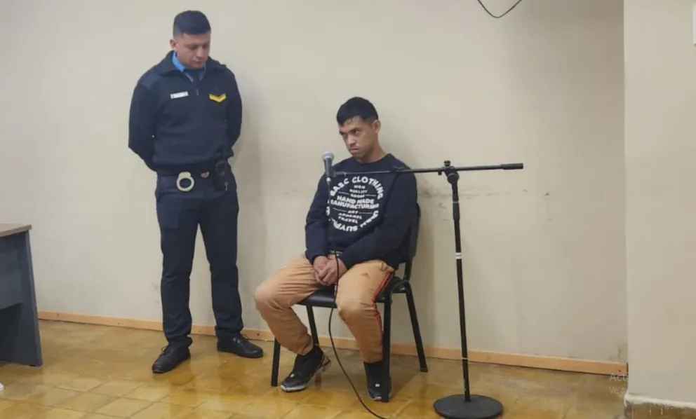 Mario Josué Ríos, de 28 años, durante la audiencia de esta tarde. (FOTO 0264 NOTICIAS)