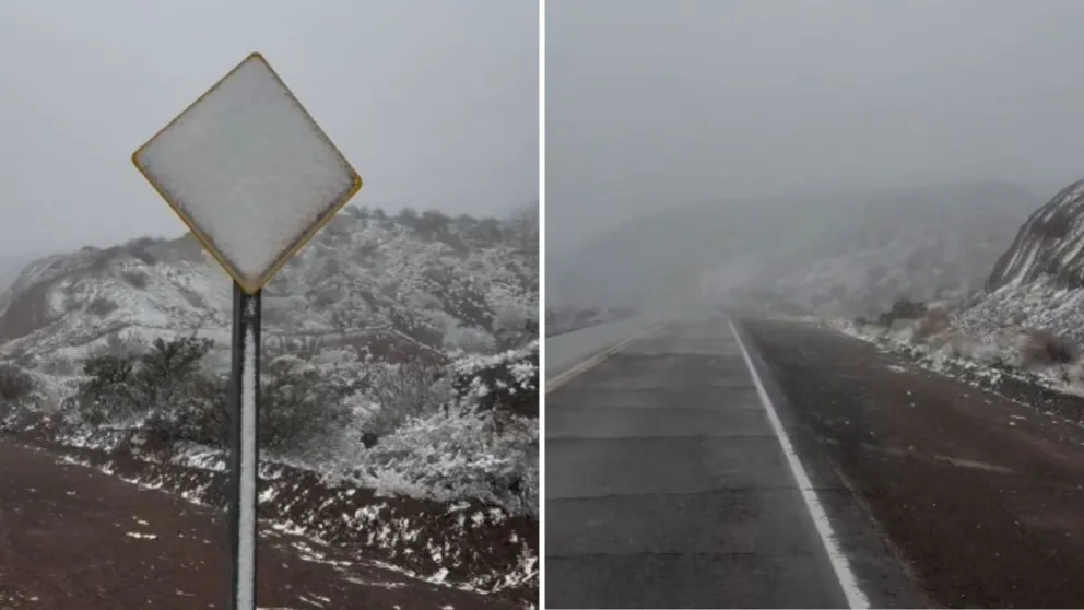 La nieve dijo presente en el alto de El Colorado.