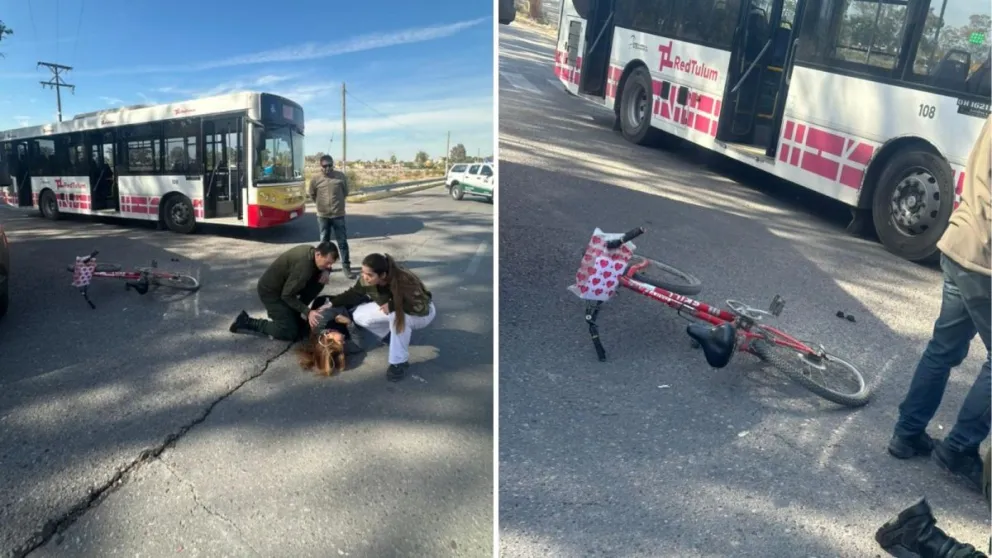 mujer accidentada en Rividavia
