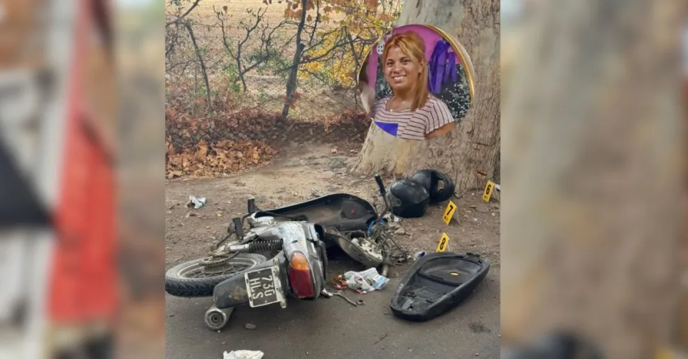 La moto 110cc. en que se trasladaba María Estefania Durán.