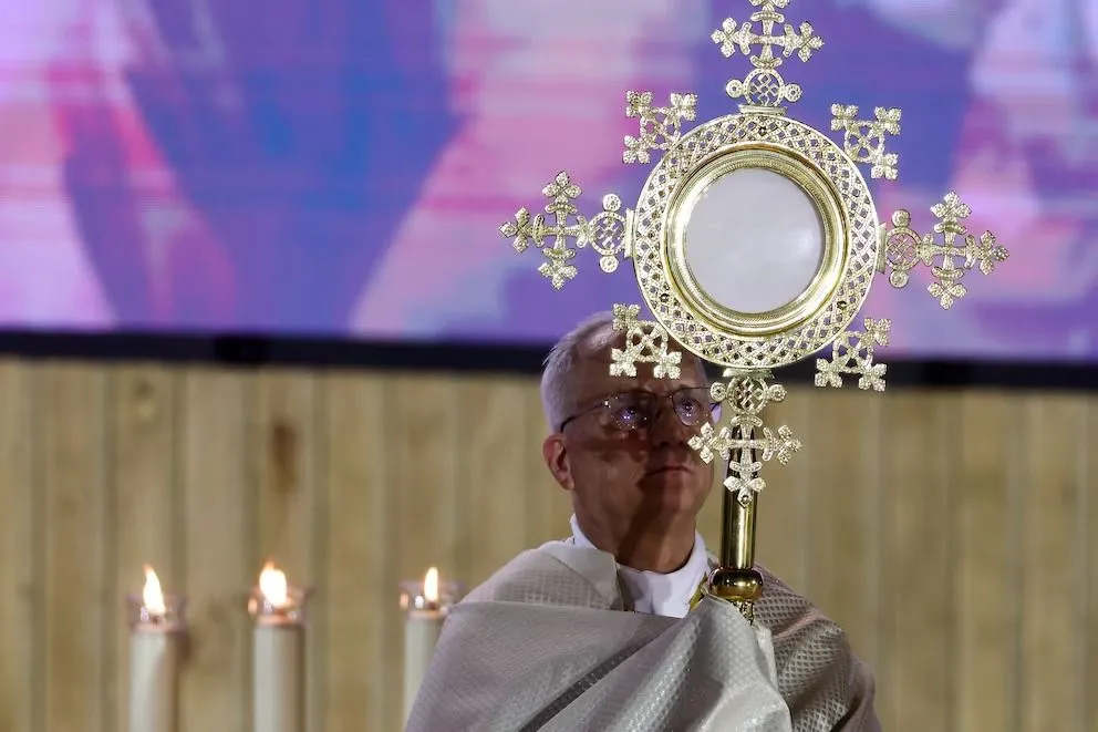 El papa, durante la vigilia en Madrid.