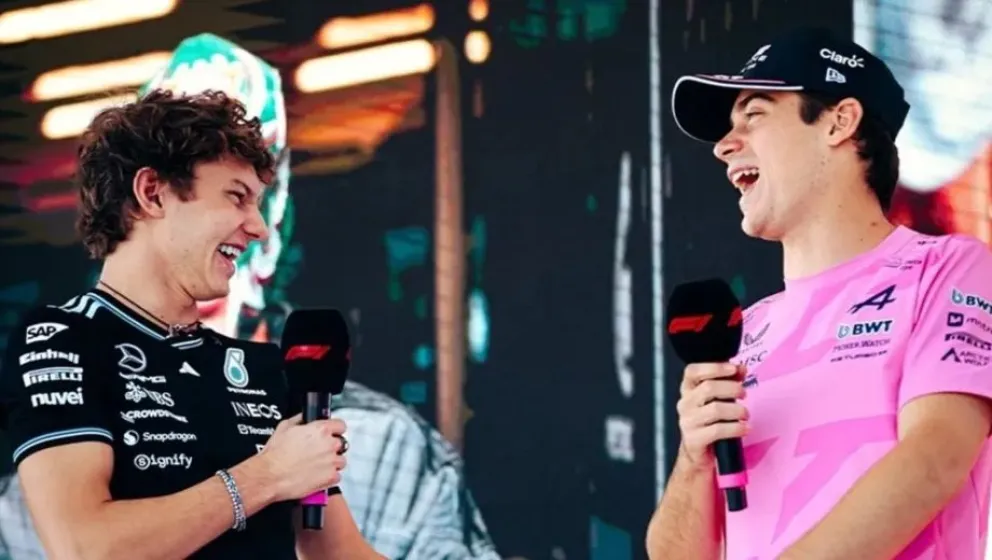 Kimi Antonelli y Franco Colapinto en un media day