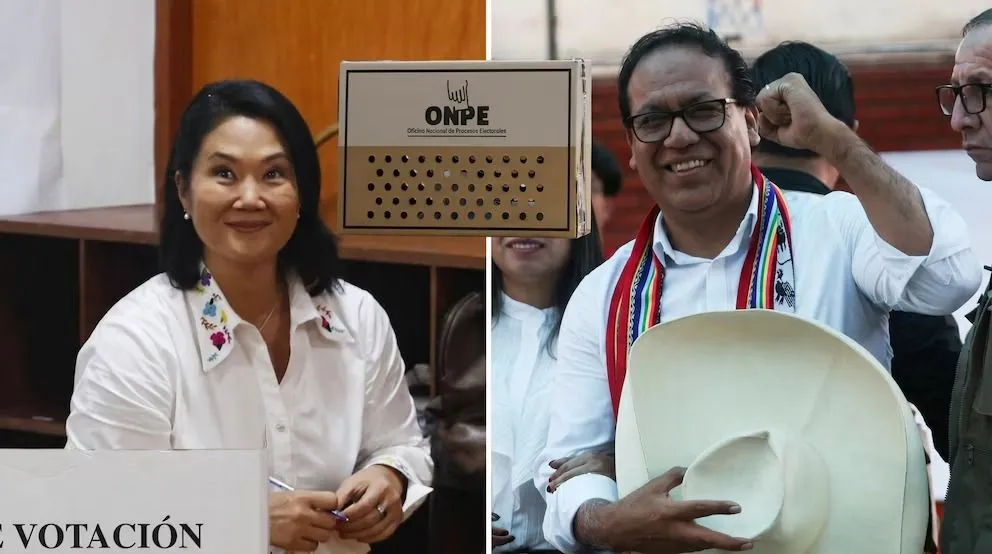 Keiko Fujimori y Pedro Castillo 