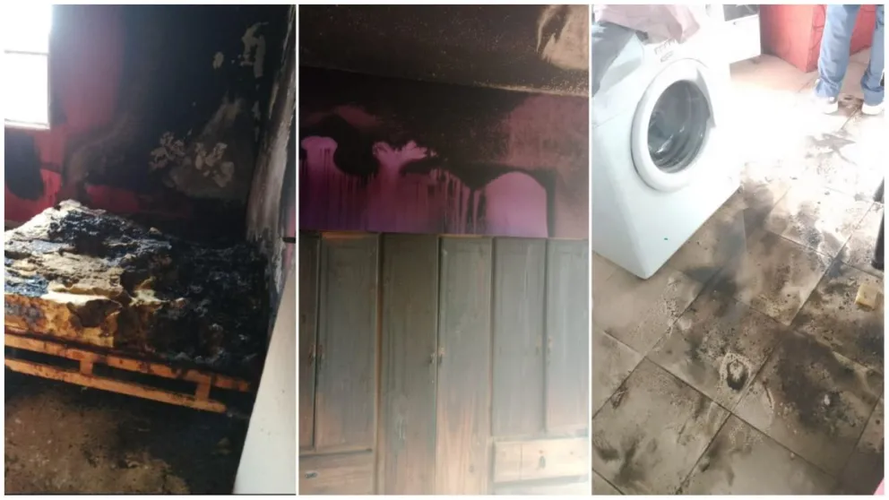 El interior de la casa en el Valle Grande, tras el voraz incendio (Gentileza: Los Cazadores de Noticias)