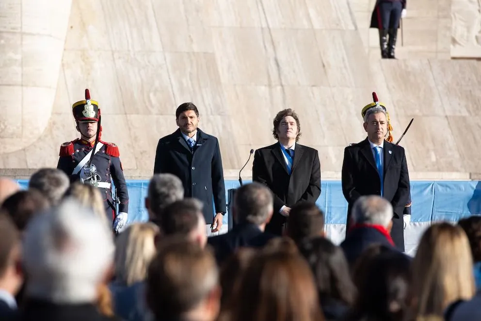 La única vez que Milei fue a Rosario para el acto por el Día de la Bandera fue en 2024 (Presidencia)