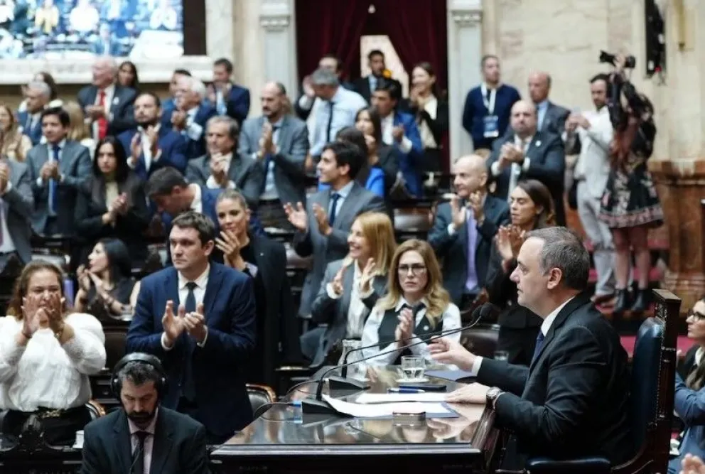 Manuel Adorni, en su presentación en la Cámara de Diputados.