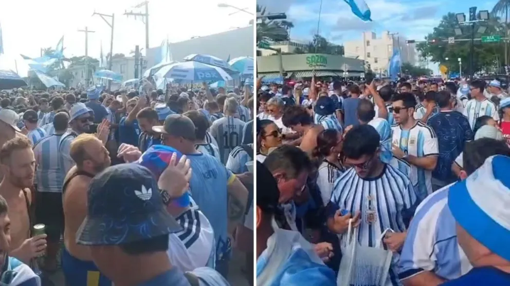 Postales del banderazo en Miami.