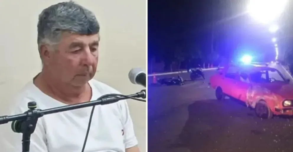 Antonio Silva, de 61 años, durante el juicio en su contra y el Renault 12 que guiaba al momento del fatal accidente.