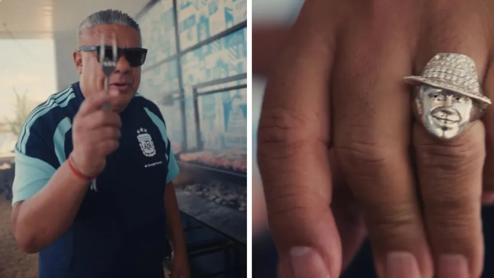 Chiqui Tapia, en modo asador y el anillo por Carlos Gardel.