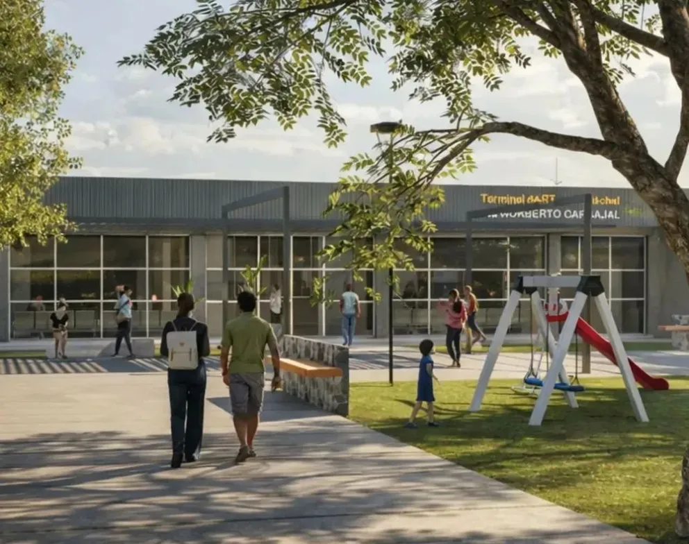 Así será la nueva fachada de la terminal. El proyecto contempla desde la actualización tecnológica hasta la renovación física de los espacios de espera.