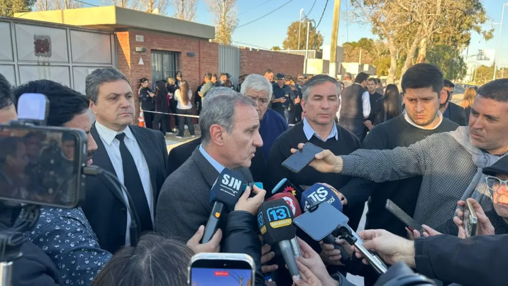 El fiscal federal, Francisco Maldonado, dando detalles de cómo avanza la causa judicial por el siniestro en Valle Fértil.