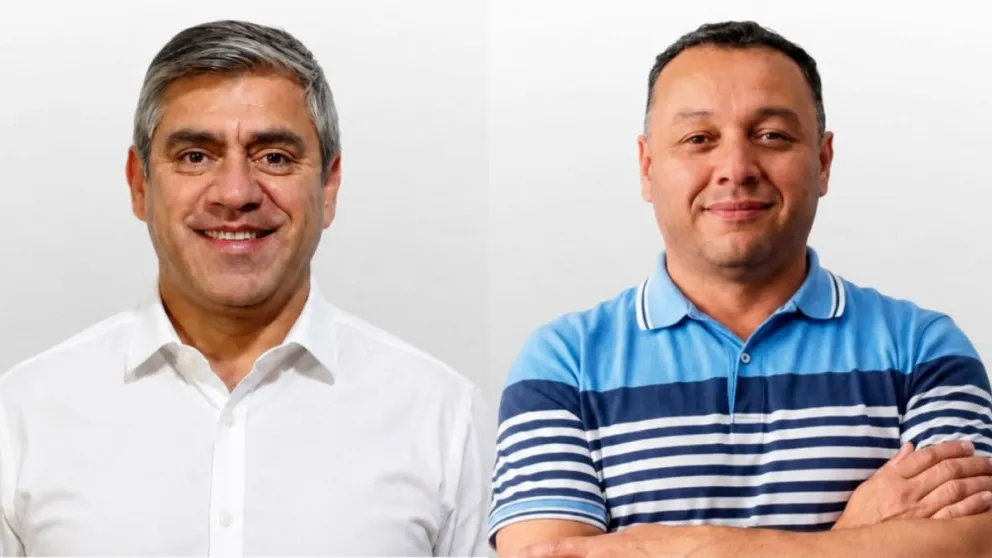 Diego Martín, de la actual conducción, y su rival opositor Nolberto Gómez.