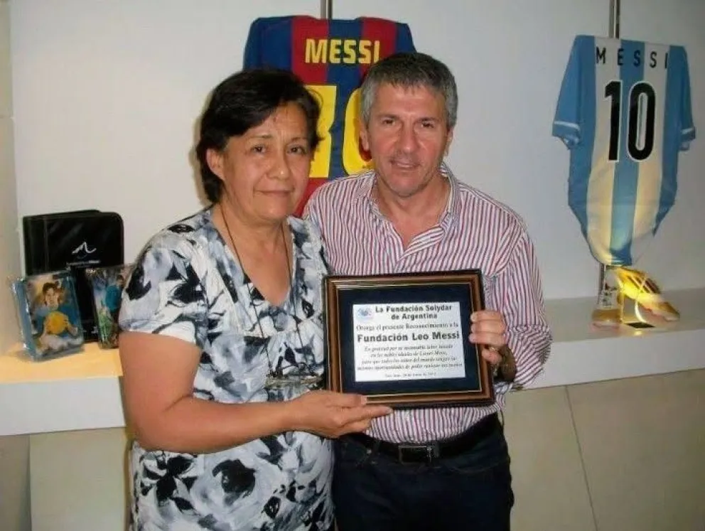 La sanjuanina Susana Mercado y Jorge Messi.