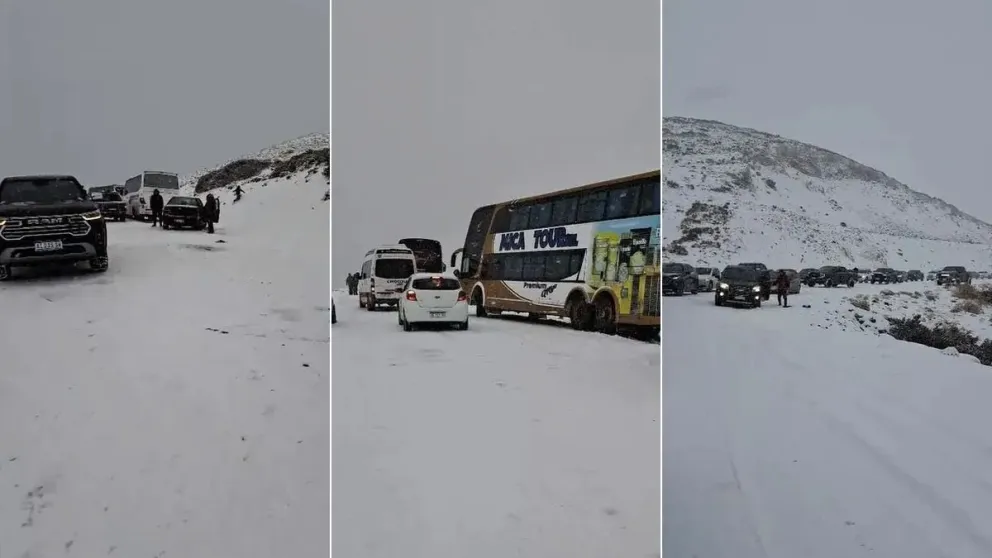 Caos. El que se vivió en la Ruta 222 entre Las Leñas y Malargüe. (Gentileza: Diario Uno)