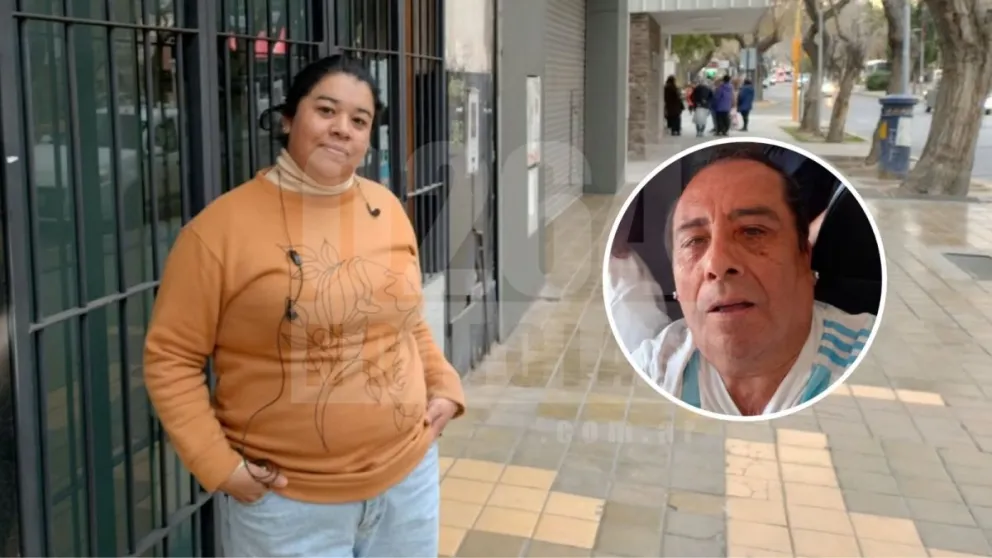 Carla Cáceres, hija de Carlos, a la salida del colegio donde asiste su hija.