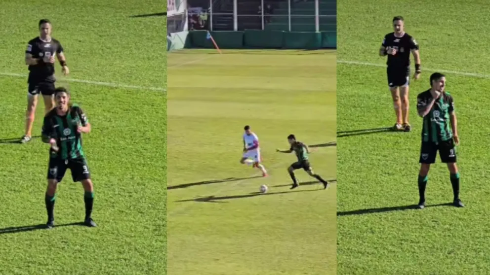 Funez y su celebración del gol que se hizo viral este sábado en el Hilario Sánchez.