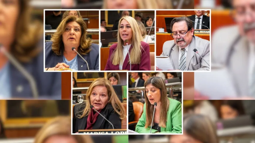 Los integrantes de la Comisión Investigadora: Alejandra Leonardo, Marcela Quiroga, Mario Herrero, Marisa López y Sonia Ferreyra. Ya emitieron un dictamen en rechazo al pedido de Juicio Político y hoy definirá la Sala Acusadora de la Cámara de Diputados.