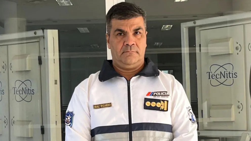 Ricardo Díaz, comisario mayor y jefe de la Dirección D7 (Tránsito y Seguridad Vial) de la Policía de San Juan, amigo y compañero de Videla.