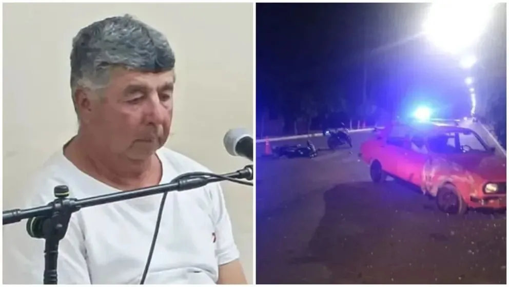 Antonio Silva y el Renault 12 que guiaba en estado de ebriedad cuando embistió a Nicolás Jofré, el año pasado en Chimbas.