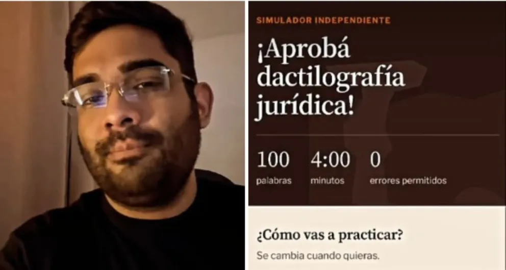Luciano Núñez, el creador sanjuanino del 'simulador' de los exámenes del concurso de ingreso al Poder Judicial.