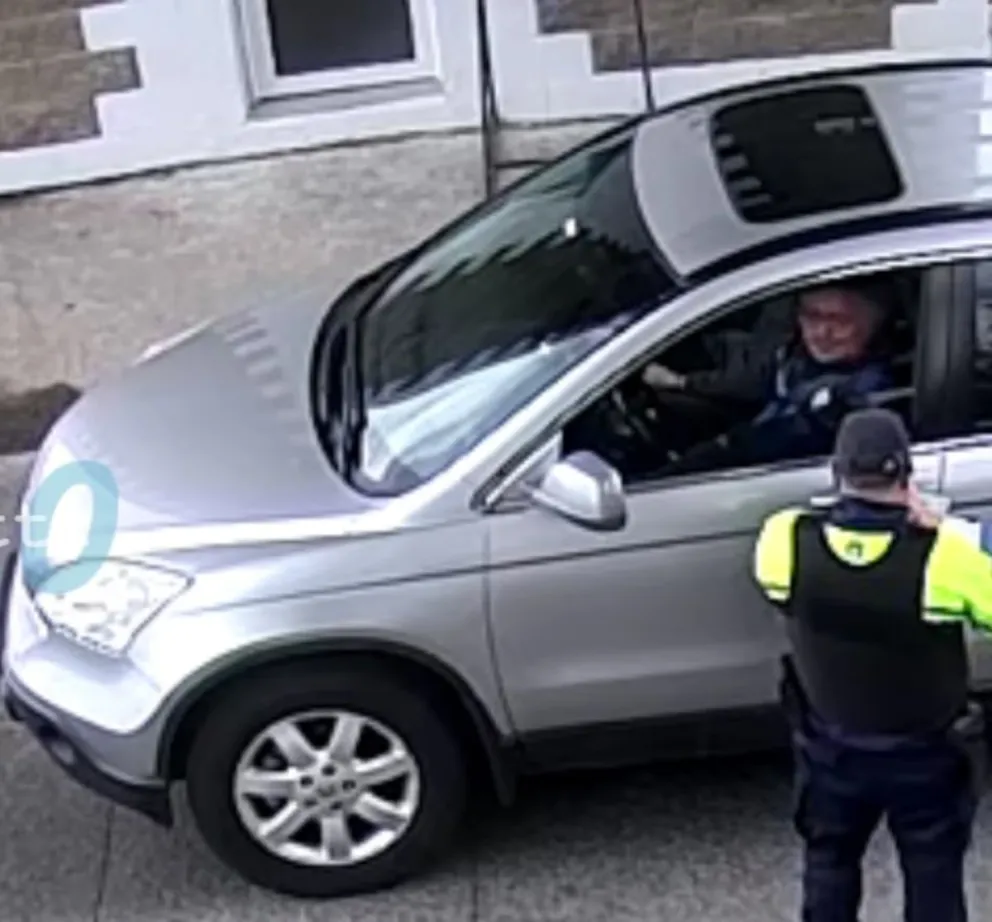 Máximo Kirchner, durante el control en el puesto policial de San Luis (Captura de video)