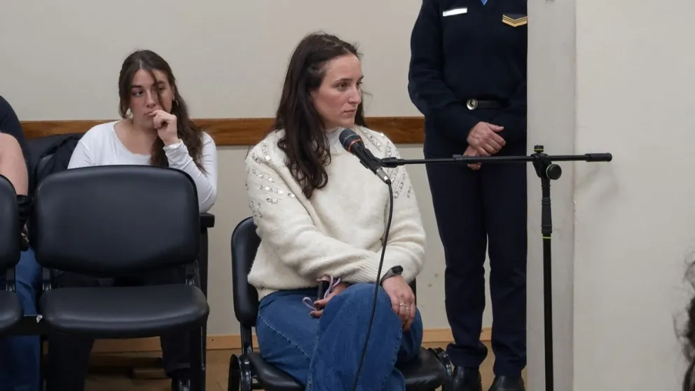 Natalia Kolker estuvo en la audiencia de hoy, al empezar el juicio en su contra.