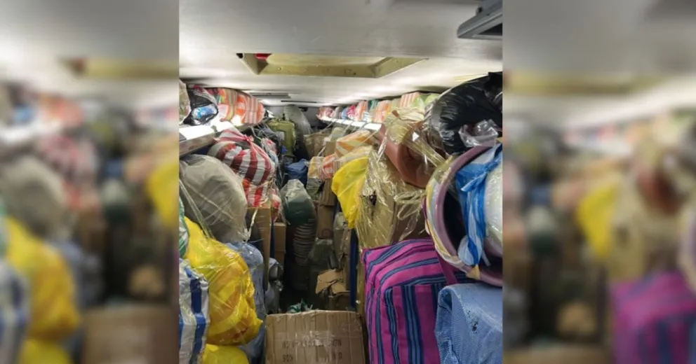 La mercadería secuestrada por Gendarmería, sobre la Ruta Nacional 38.