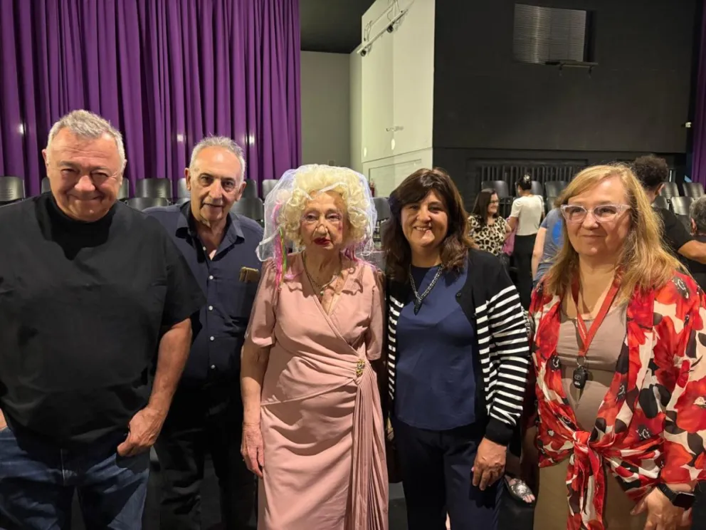Irma "Chola" Cignetti junto a sus hijos y allegados.