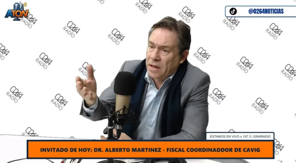 El fiscal Alberto Martínez, durante una entrevista en el programa "A todo o nada", de 0264 Radio.